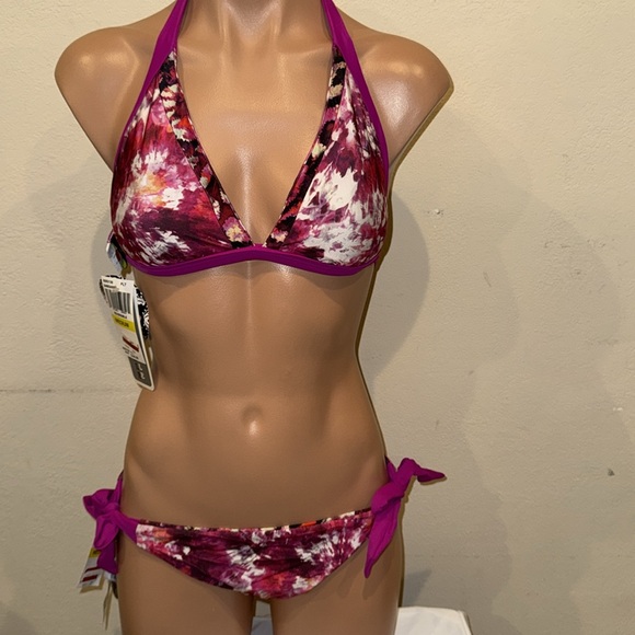 NWT Becca Reversible bikini set size M tie side halter - Picture 4 of 6